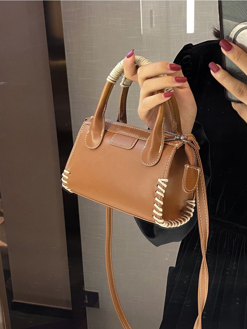 Mini Stitch Detail Square Bag