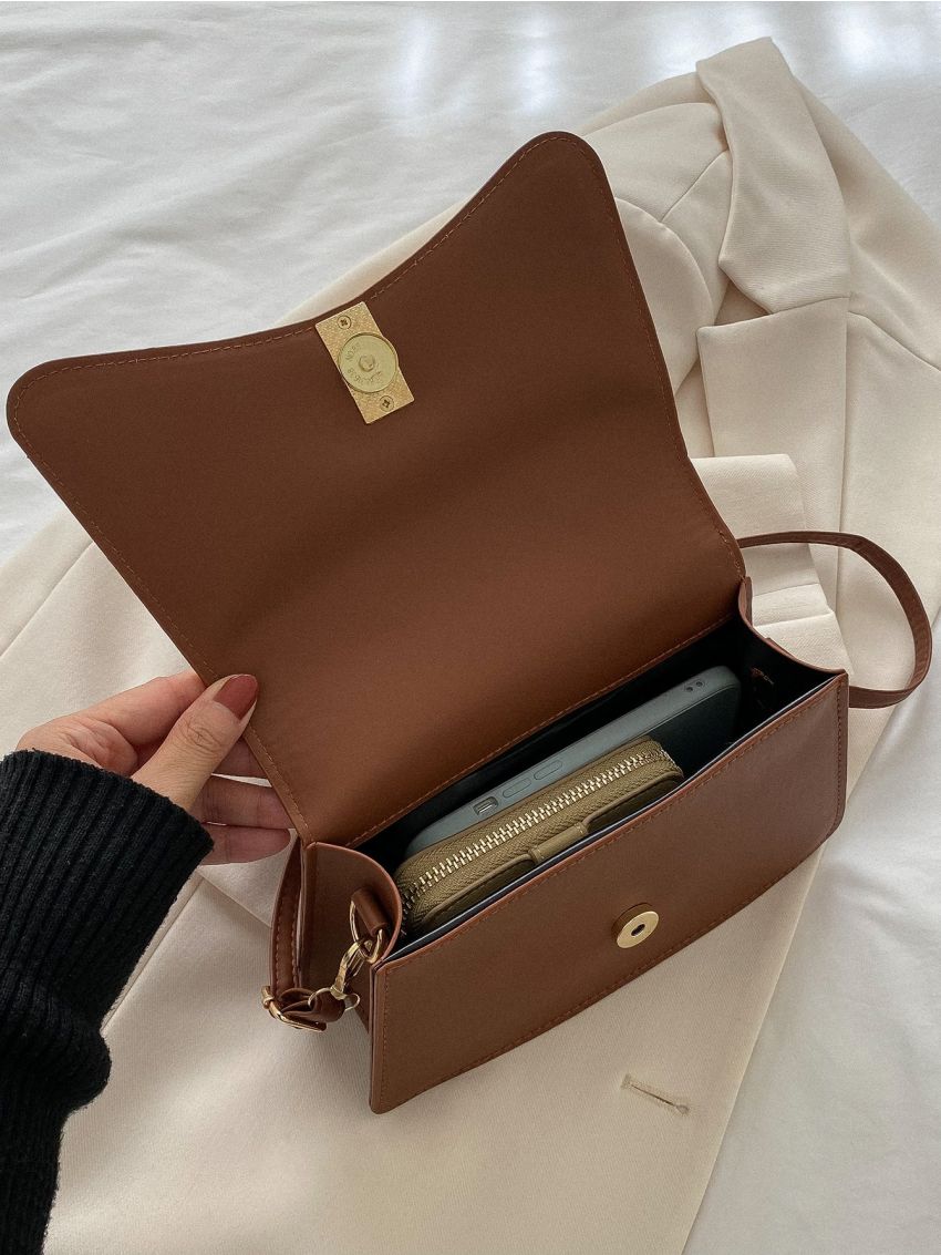 Metal Lock Flap Square Bag