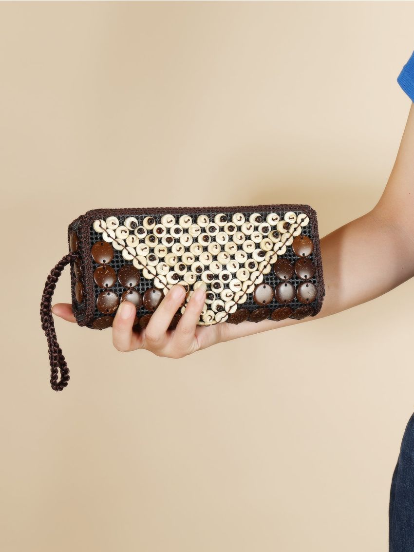 Coconut Shell Decor Wristlet Bag