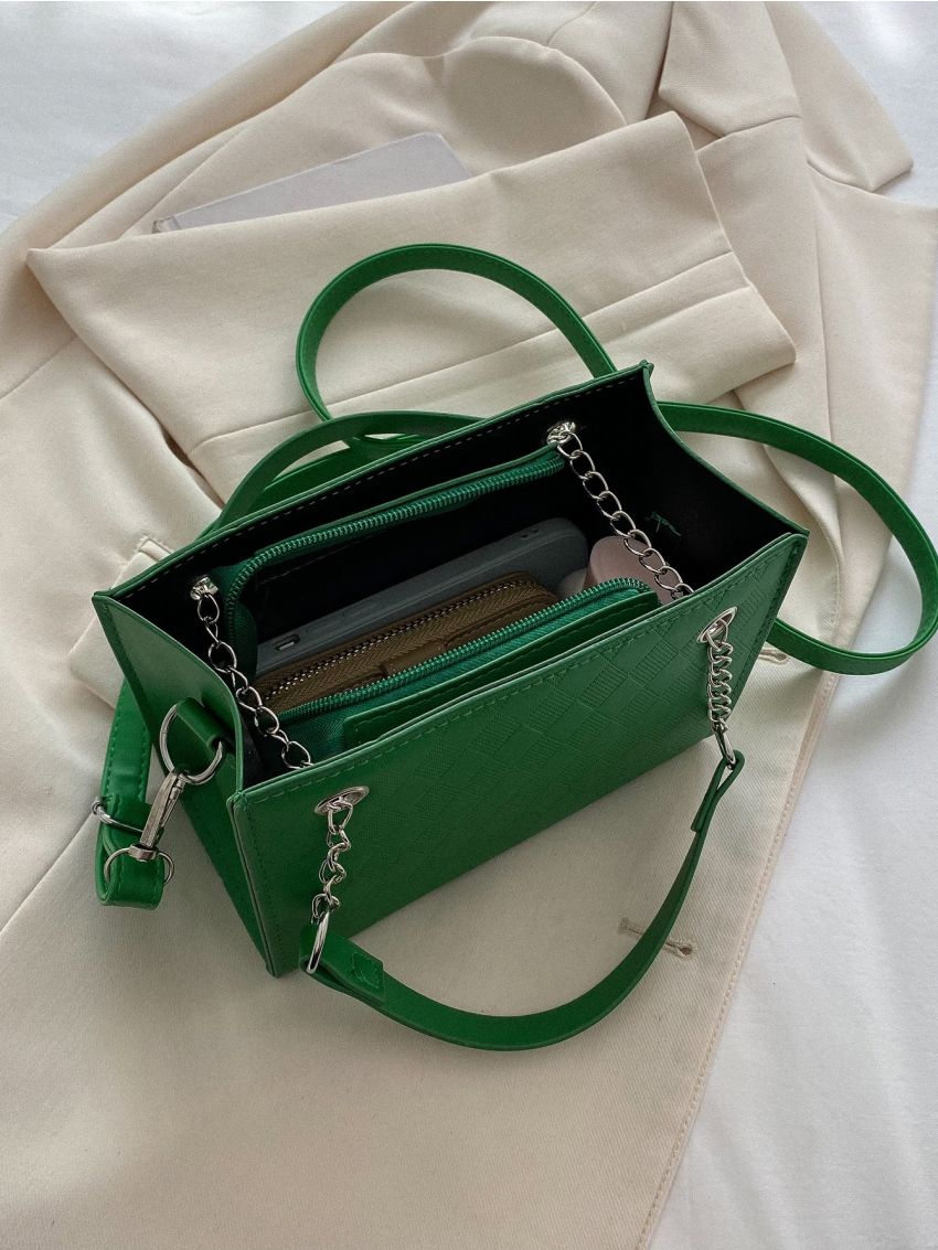 Mini Geometric Textured Square Bag