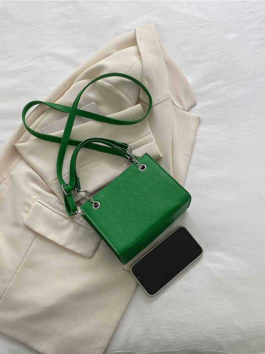 Mini Geometric Textured Square Bag