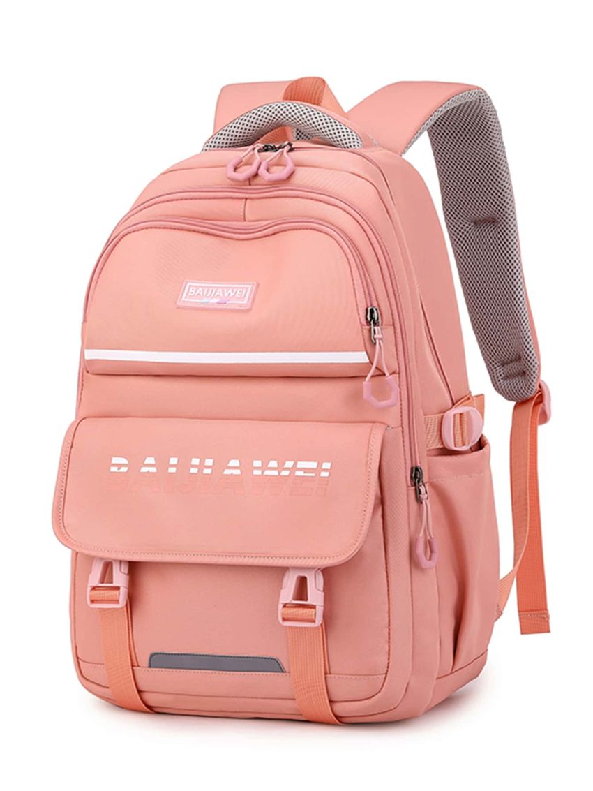 Fashionable Letter Patch Classic Backpack Release Buckle Backpack for Women