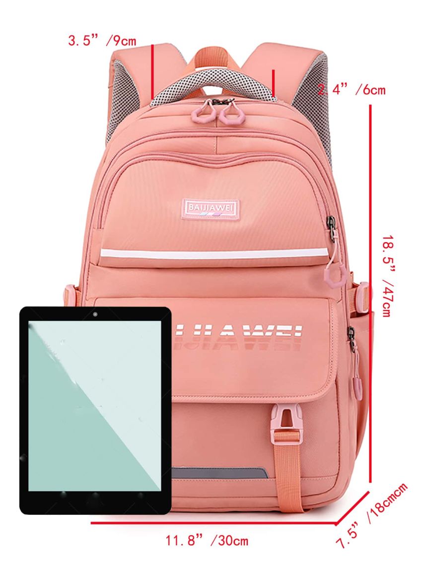 Fashionable Letter Patch Classic Backpack Release Buckle Backpack for Women