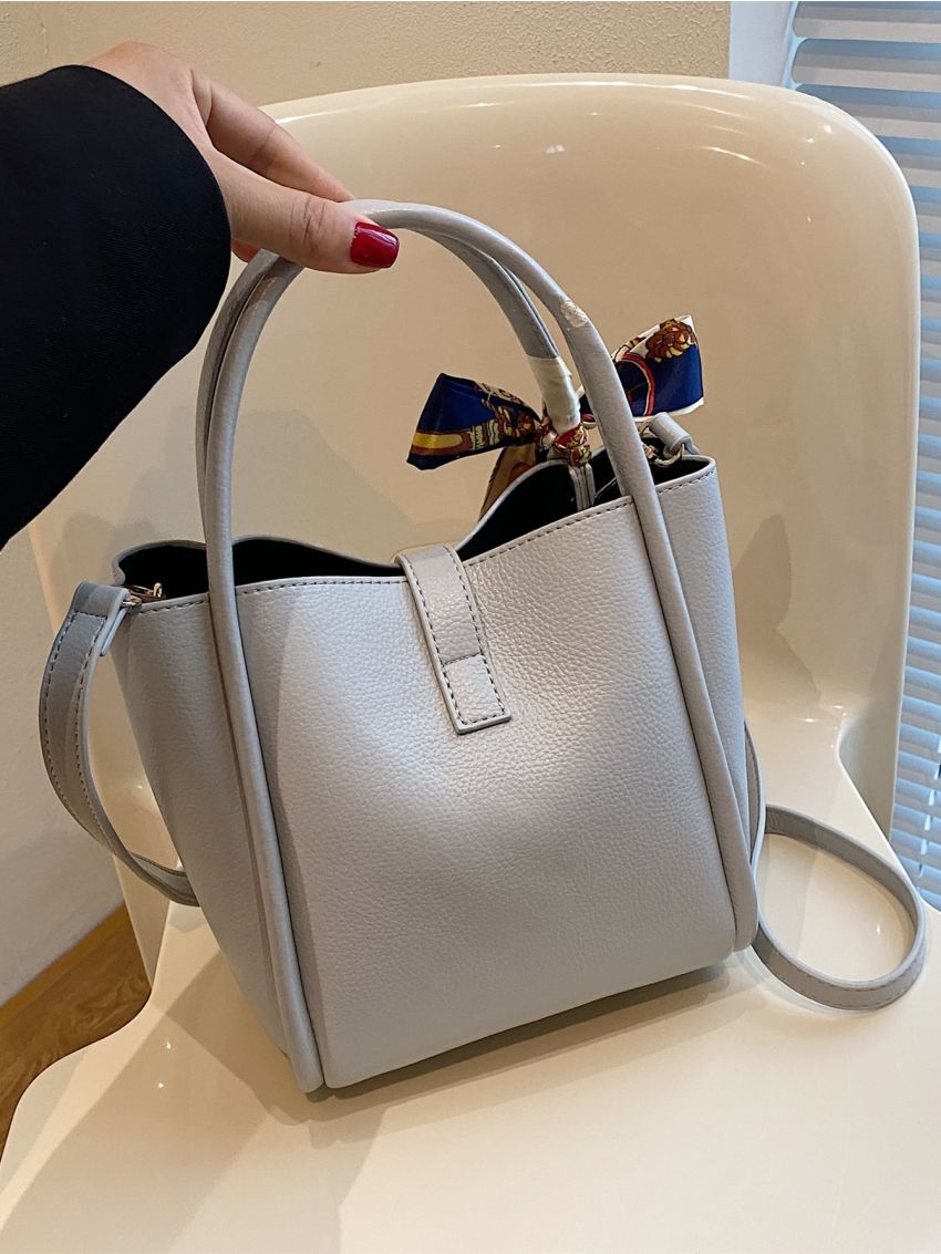 Twilly Scarf Decor Turn Lock Top Handle Bag