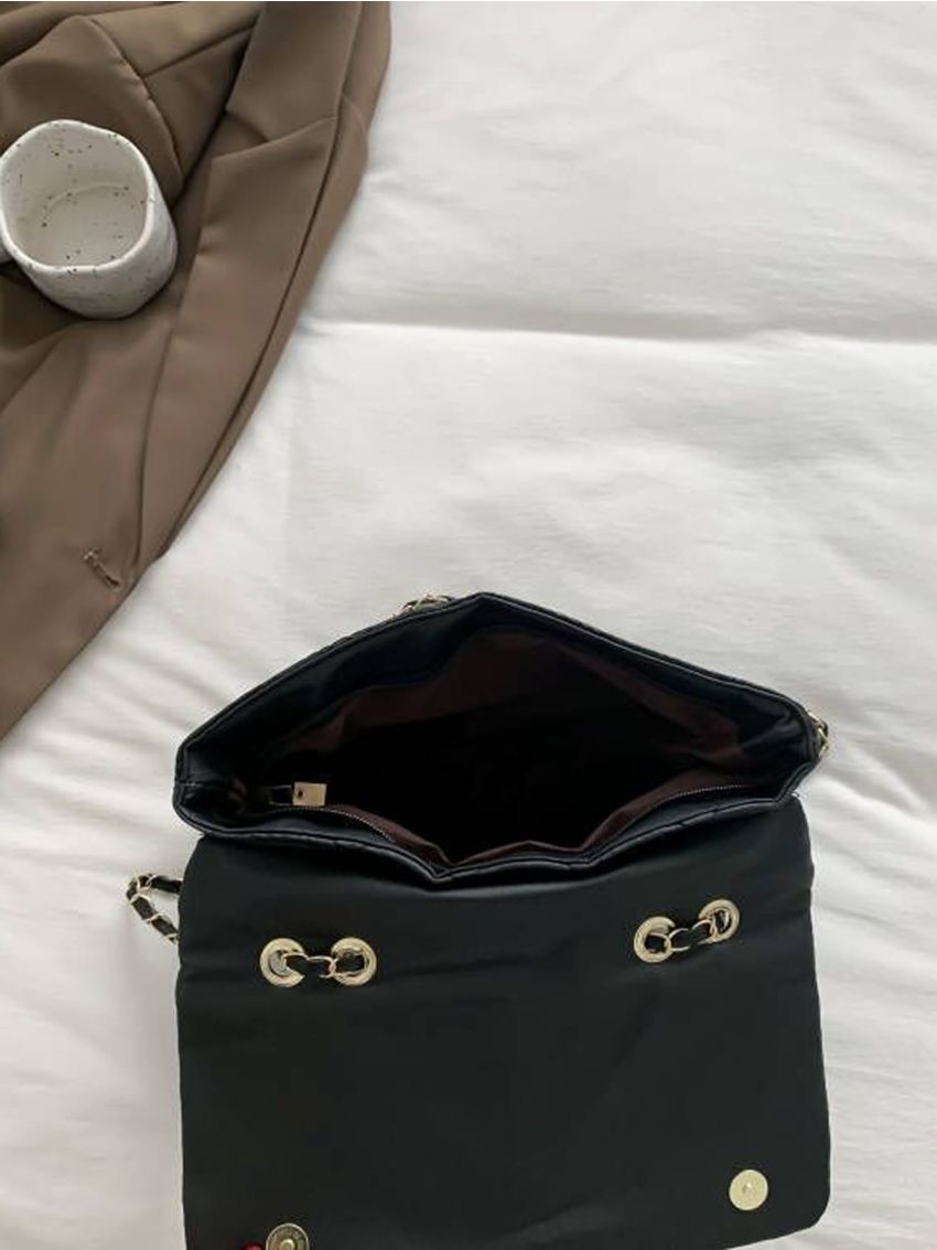 Quilted Flap Chain Square Bag
