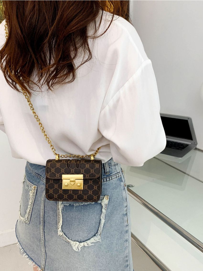 Mini Graphic Chain Square Bag