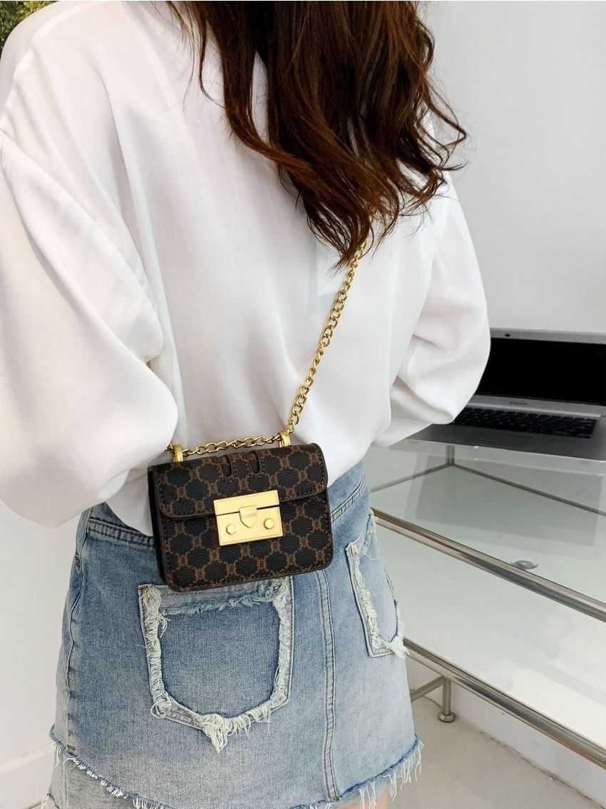 Mini Graphic Chain Square Bag