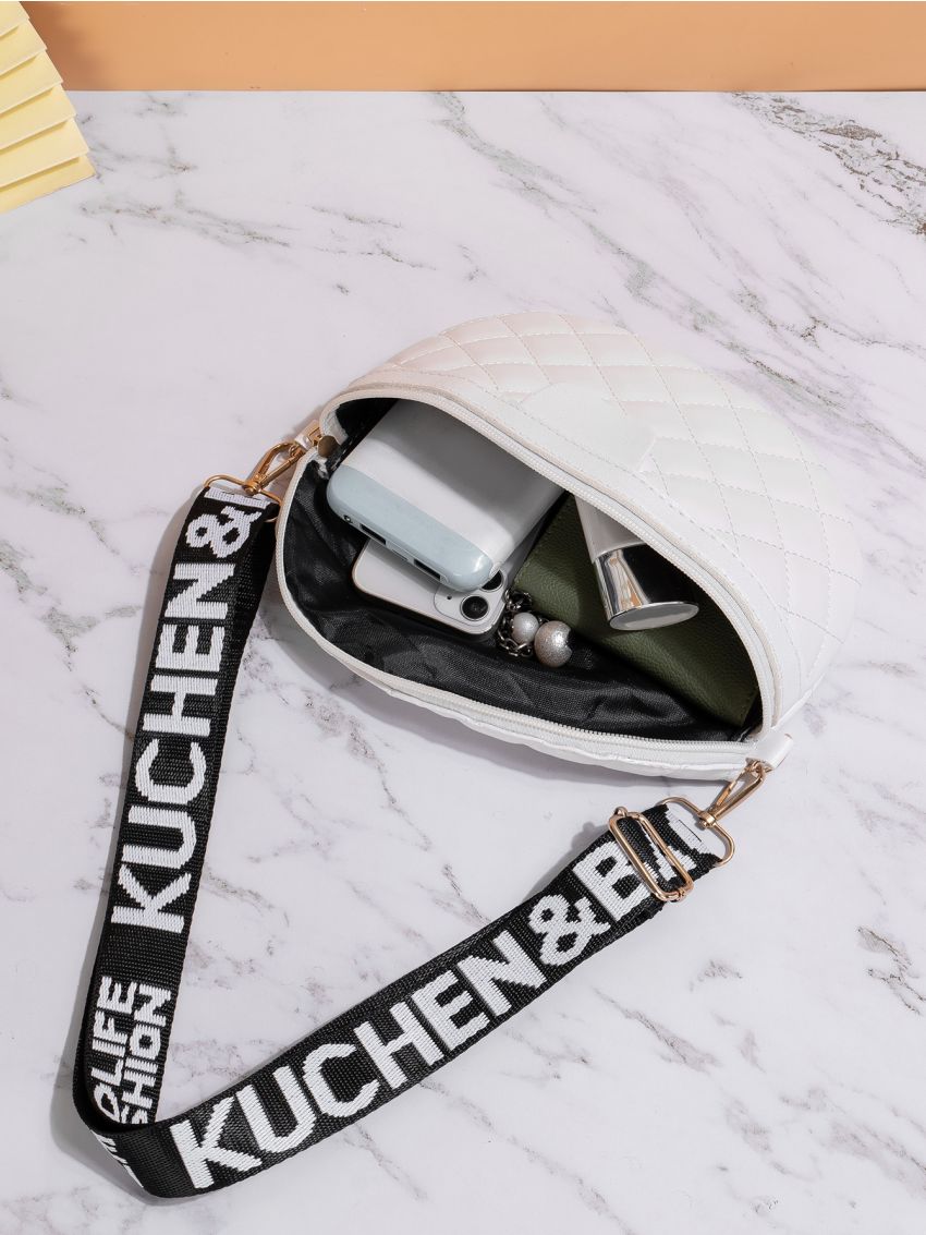 Quilted Zip Front Waist Bag