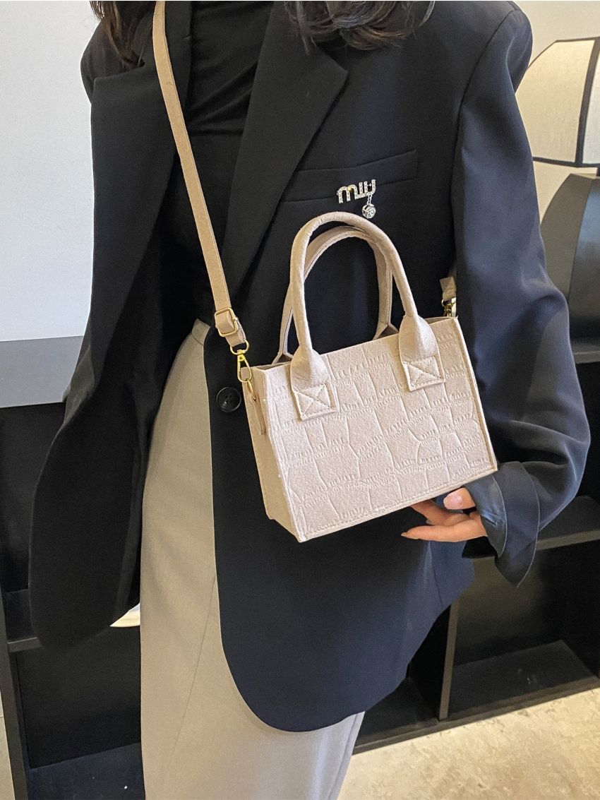 Crocodile Embossed Square Bag