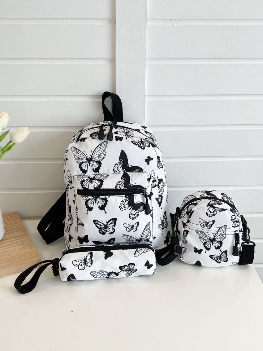 Colorblock Butterfly Pattern Backpack
