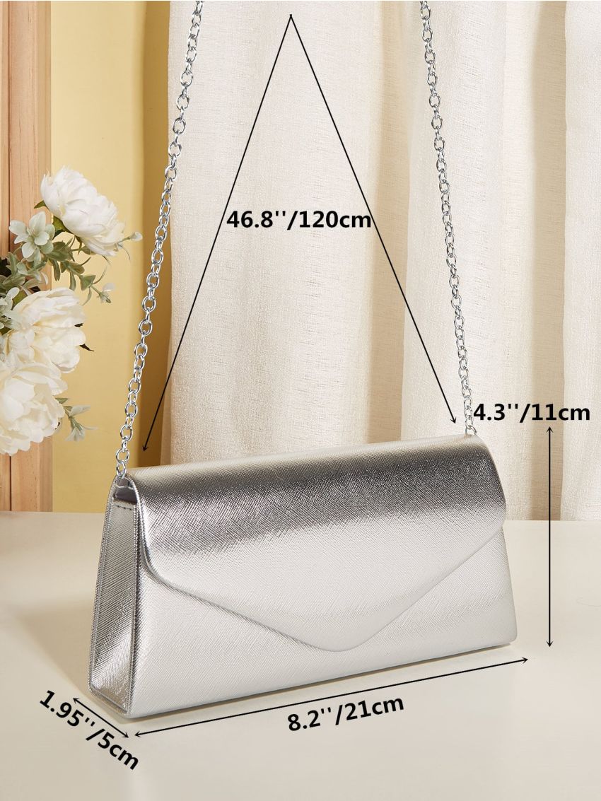 Metallic Flap Square Bag