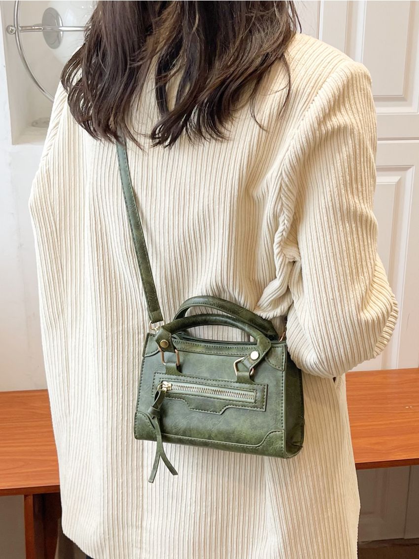 Mini Zip Front Square Bag