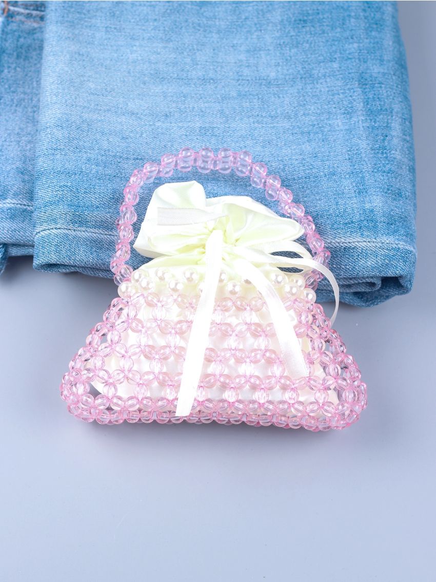 Mini Beaded Decor Satchel Bag