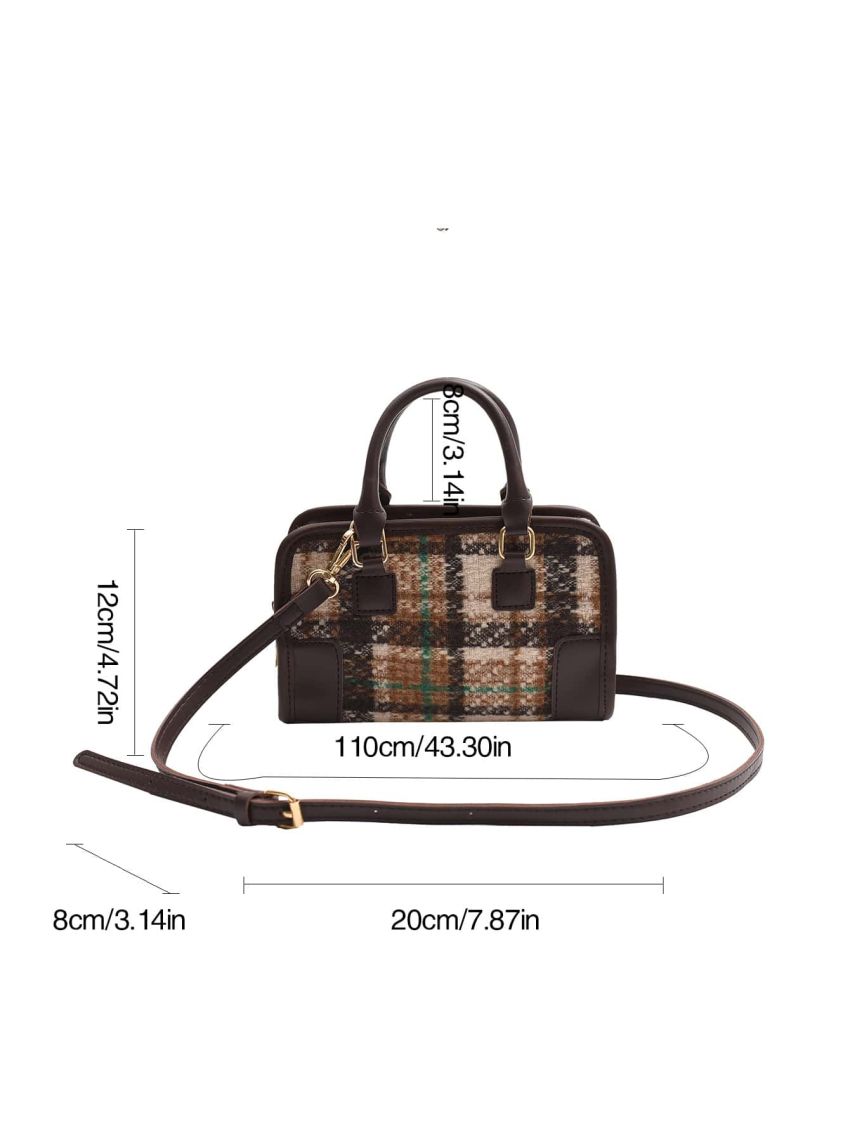 Mini Plaid Pattern Square Bag