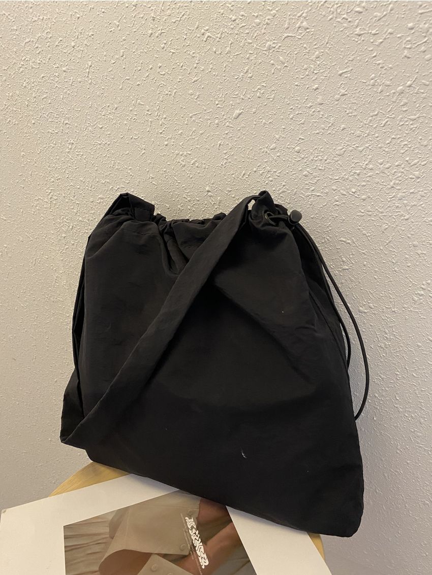 Minimalist Drawstring Design Bucket Bag