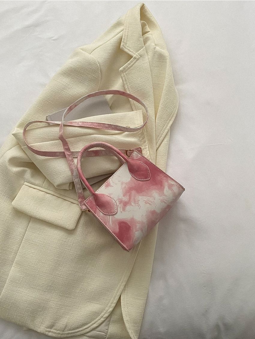 Mini Tie Dye Chain Decor Square Bag