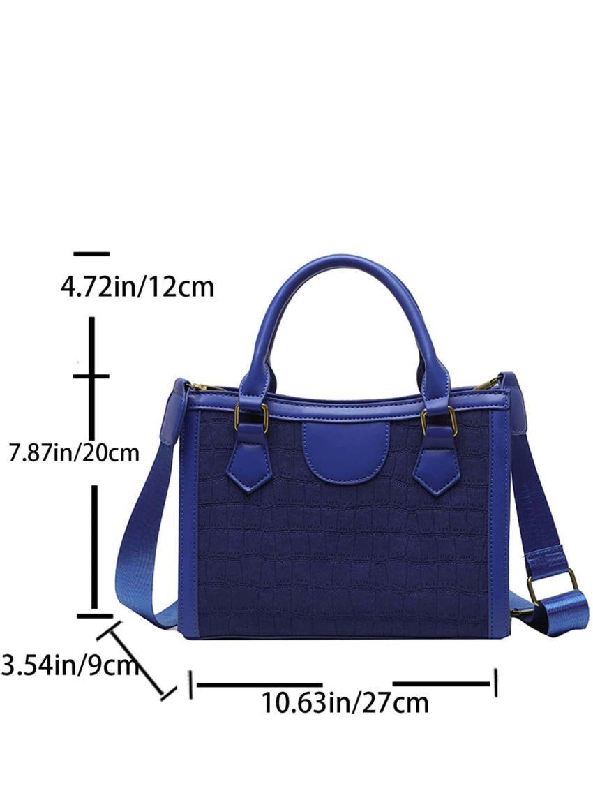 Crocodile Embossed Square Bag
