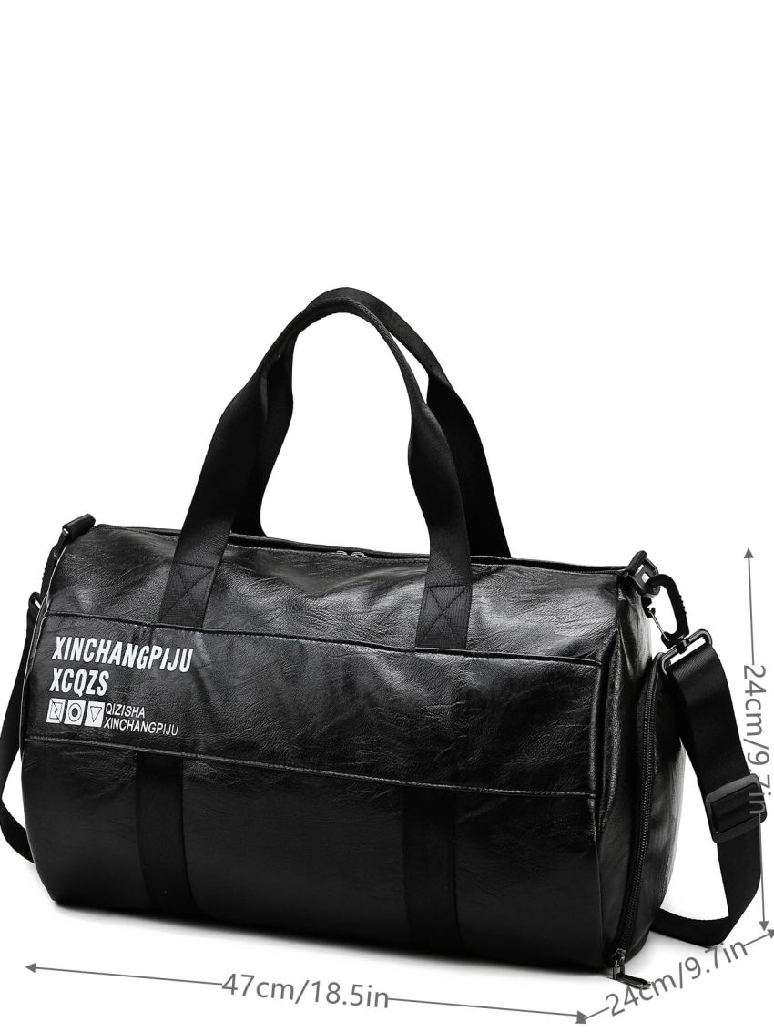 Letter Graphic Large Capacity Duffel Bag
