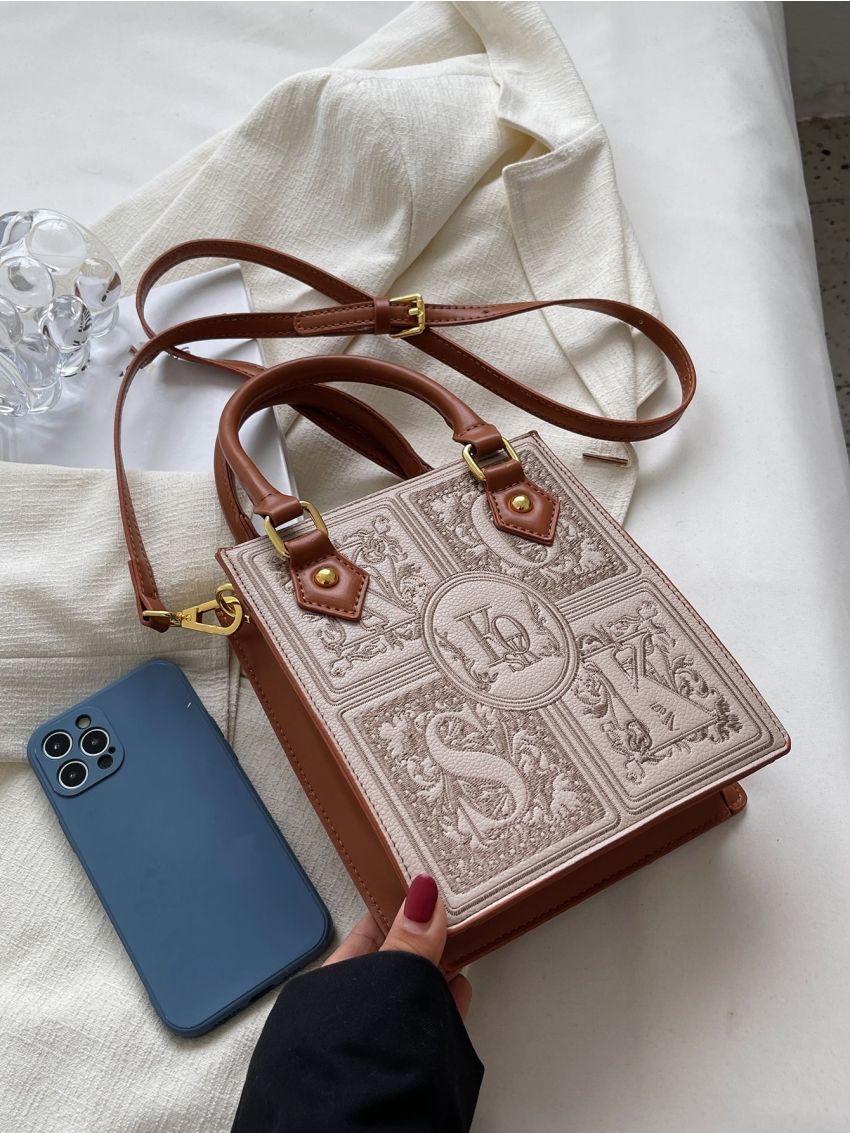 Mini Letter Embroidery Square Bag, Mothers Day Gift For Mom