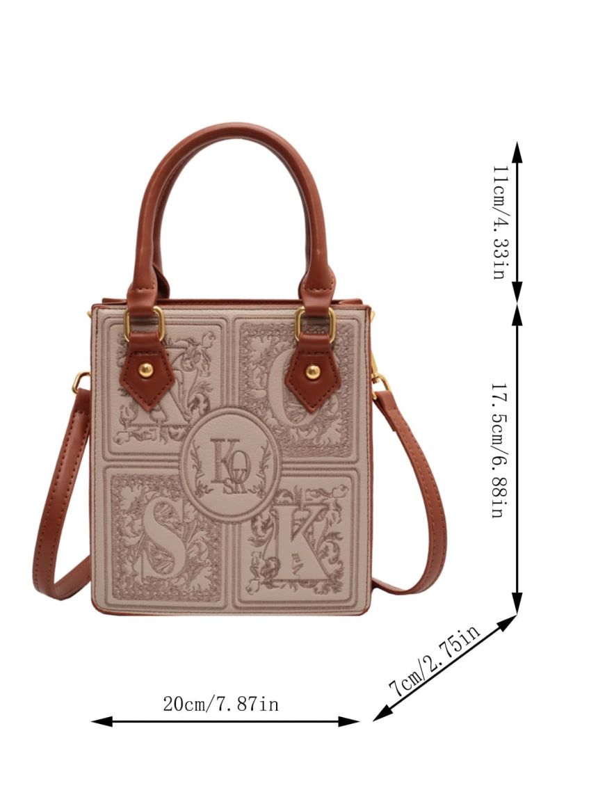 Mini Letter Embroidery Square Bag, Mothers Day Gift For Mom