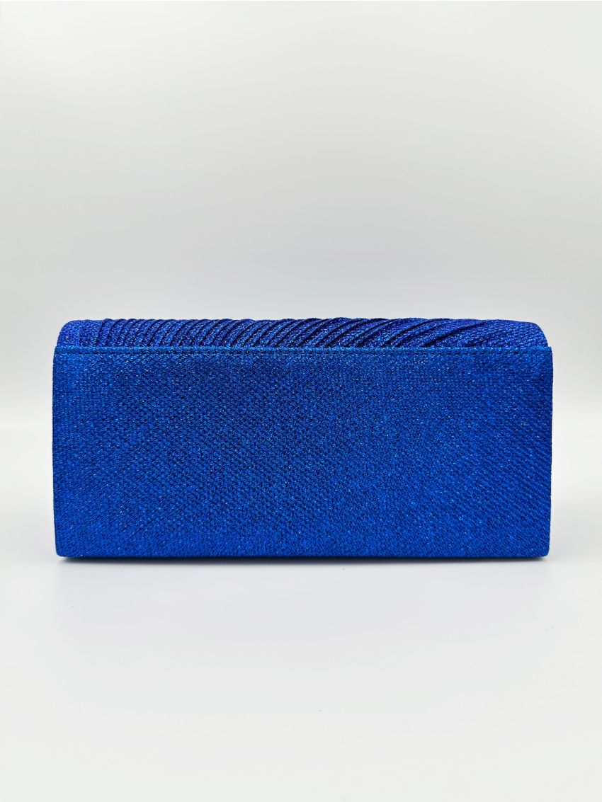 Mini Square Bag Ruched Detail Glitter For Party, Clear Bag