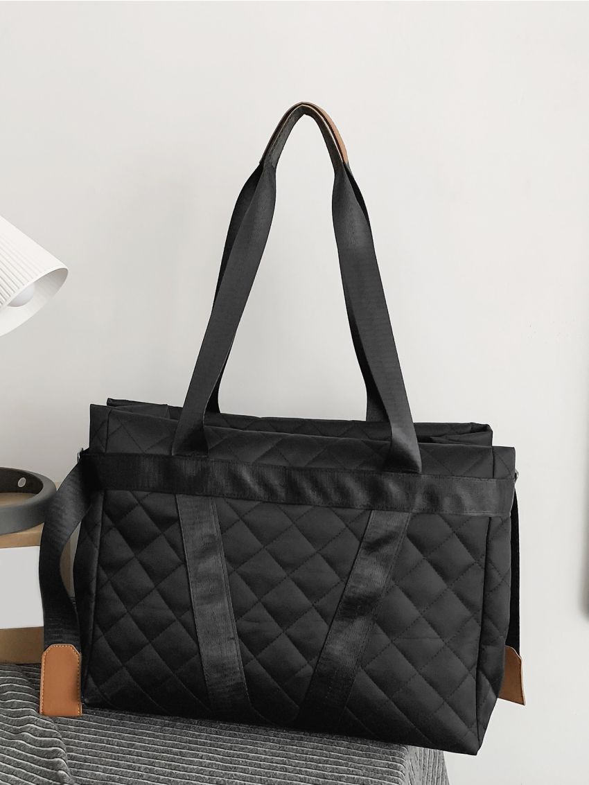 Quilted Shoulder Tote Bag