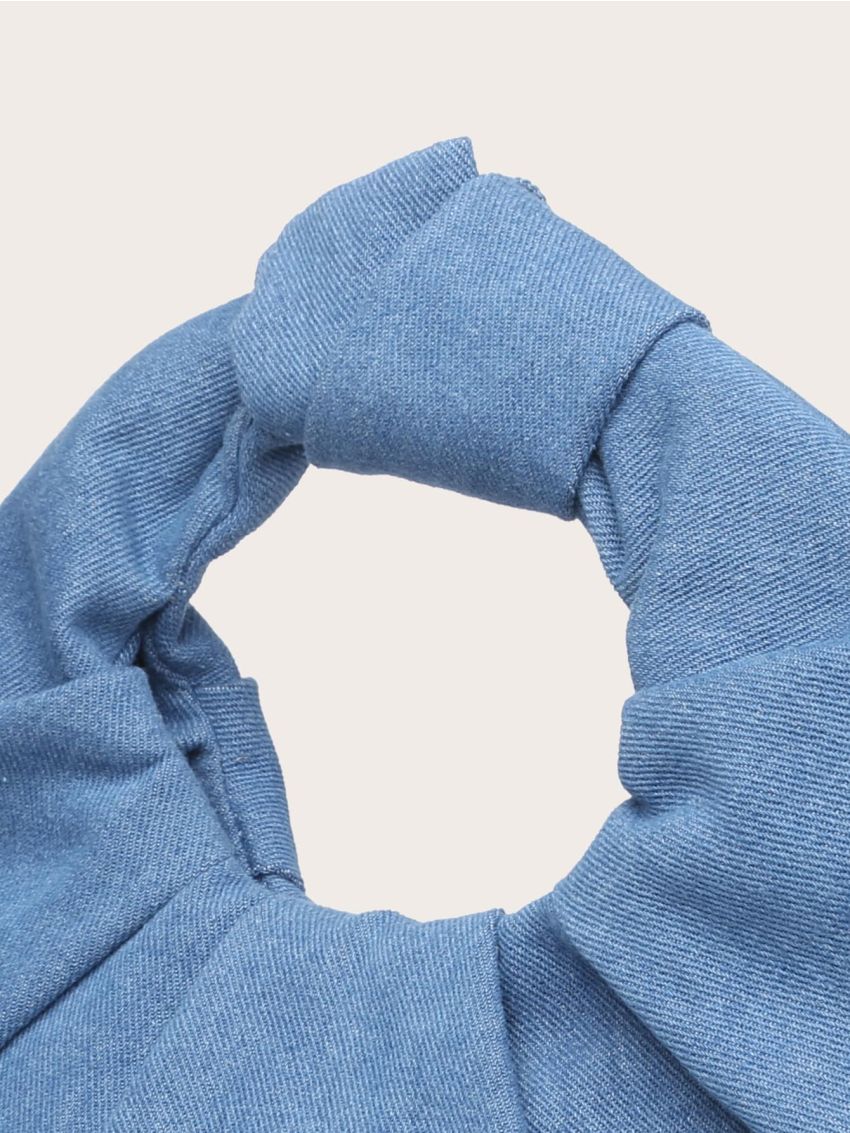Minimalist Denim Ruched Bag