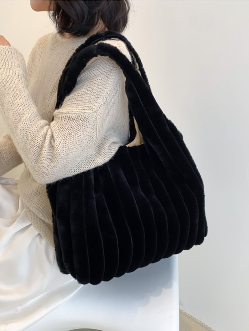 Minimalist Fluffy Shoulder Tote Bag