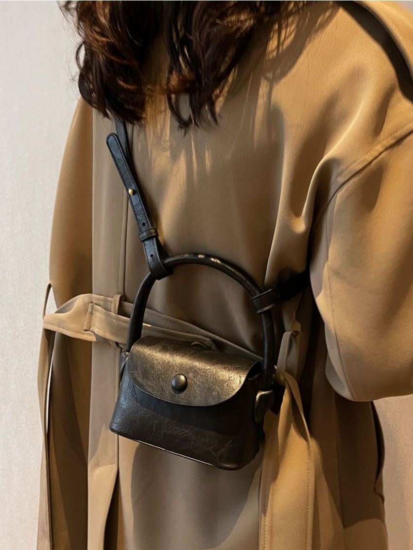 Mini Snap Button Flap Square Bag