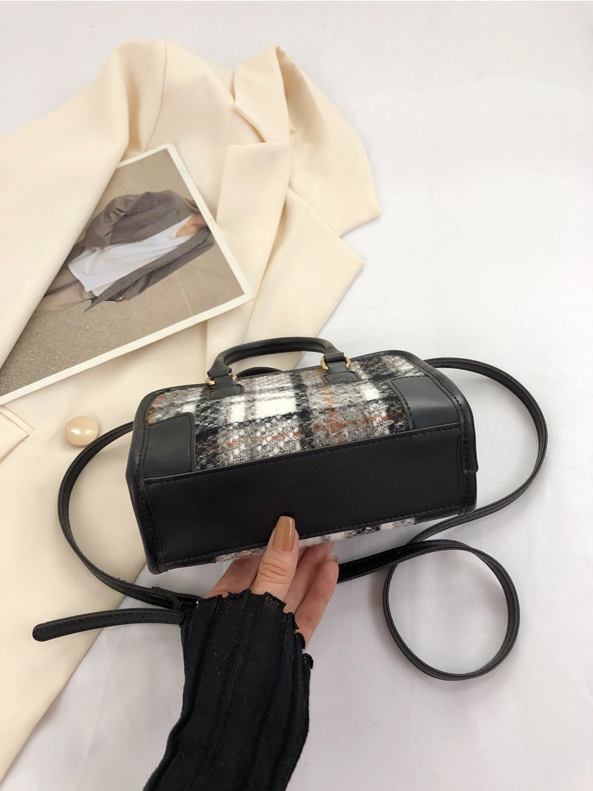 Mini Plaid Pattern Square Bag