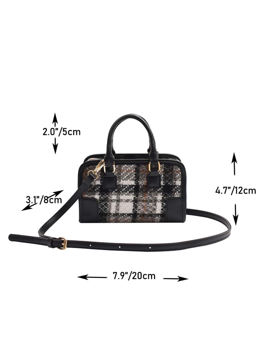 Mini Plaid Pattern Square Bag