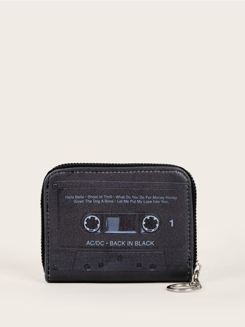 X AC/DC Letter & Figure Graphic Coin Purse