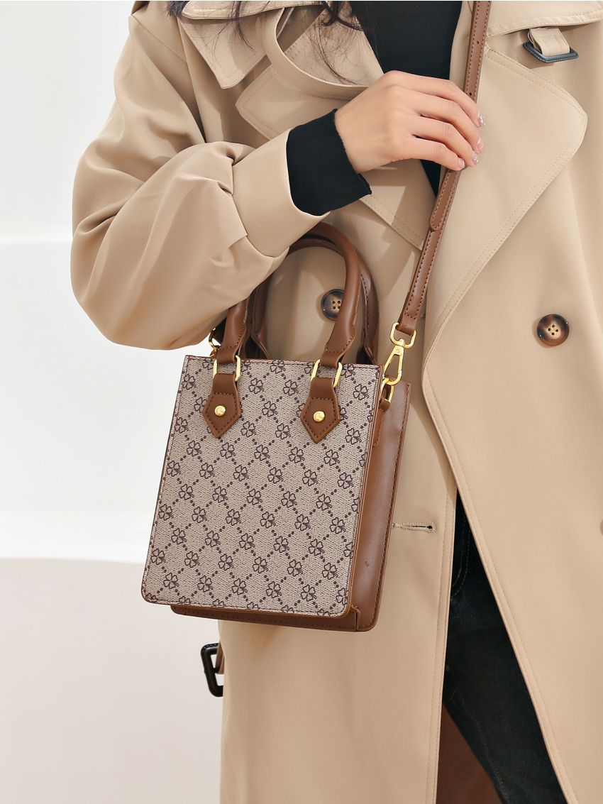 Mini Geometric Pattern Square Bag