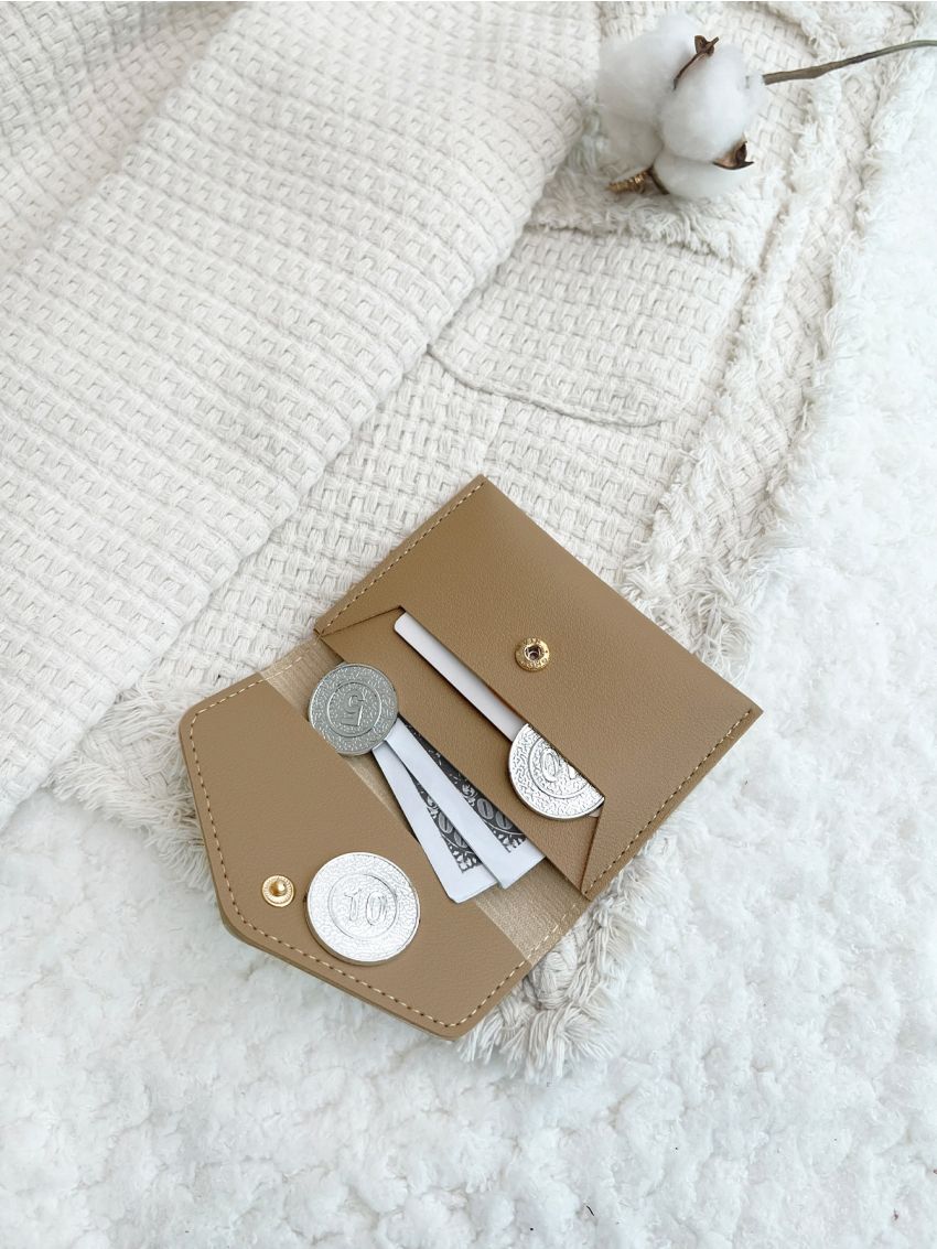 Letter Embossed Flap Card Holder