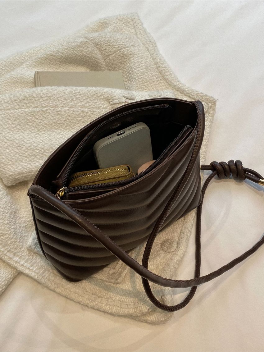 Chevron Quilted Square Bag