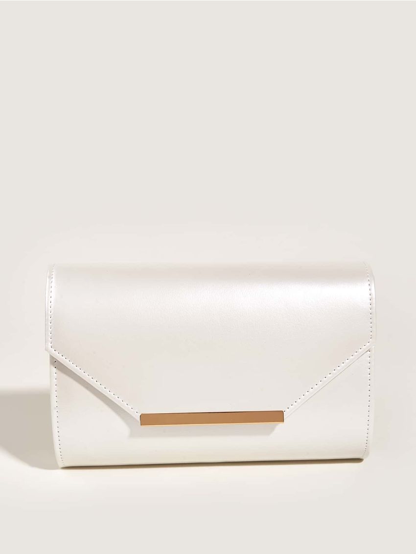 Metal Decor Chain Flap Square Bag