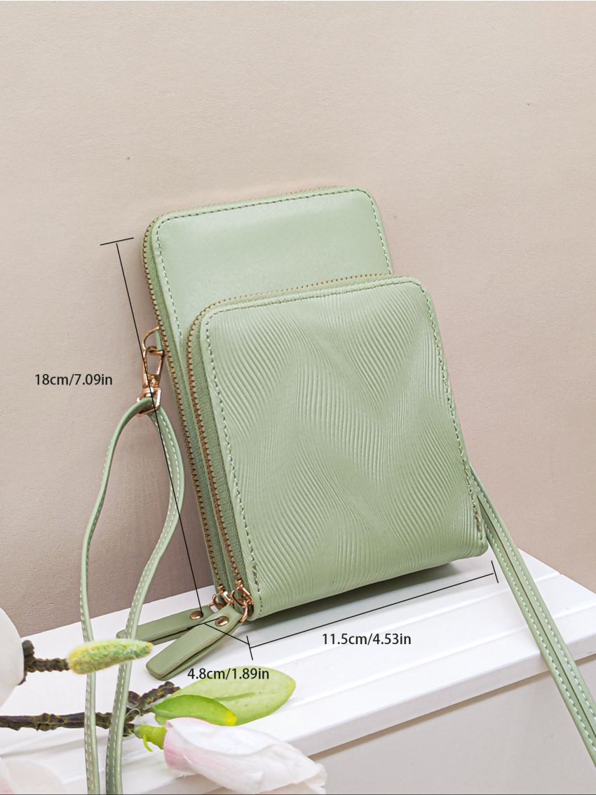 Green Fashionable Phone Wallet Pocket Front Credit Card Holder For Daily