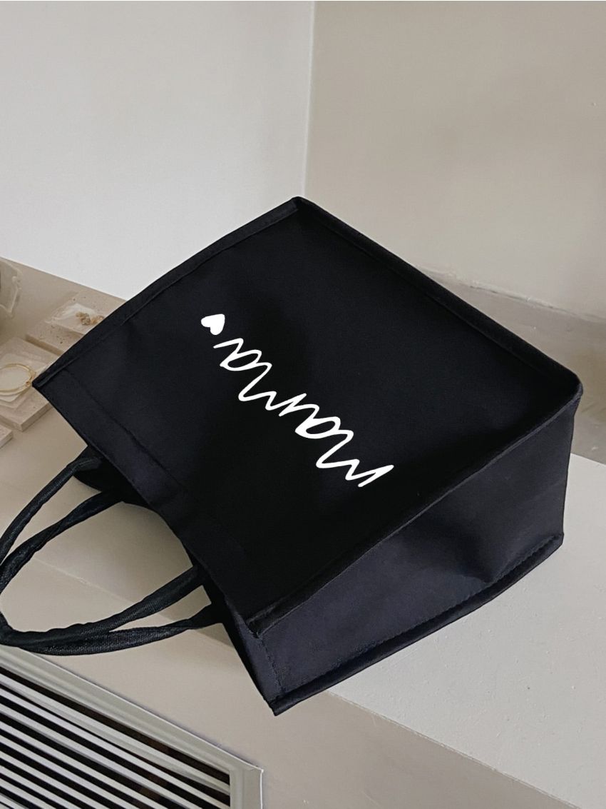 Letter Graphic Shopper Bag