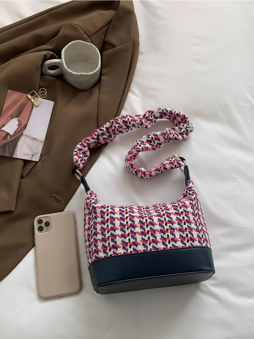 Plaid Pattern Shoulder Bag