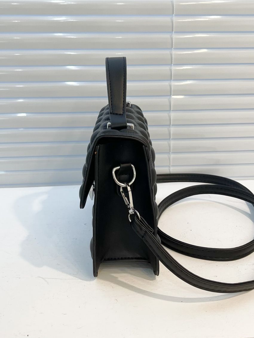 Embossed Detail Flap Square Bag