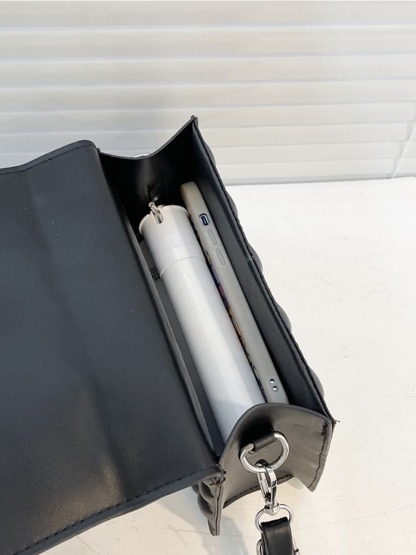 Embossed Detail Flap Square Bag