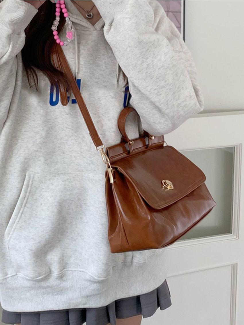 Metal Decor Flap Square Bag