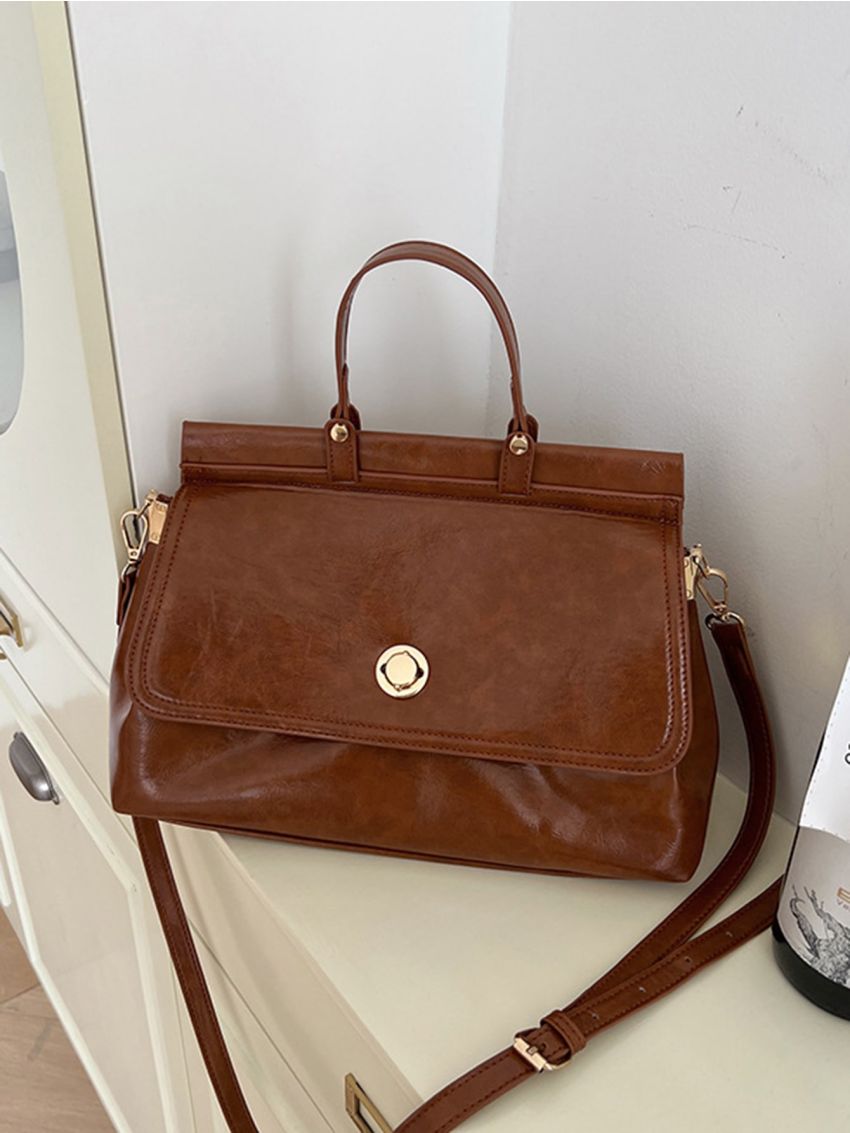 Metal Decor Flap Square Bag