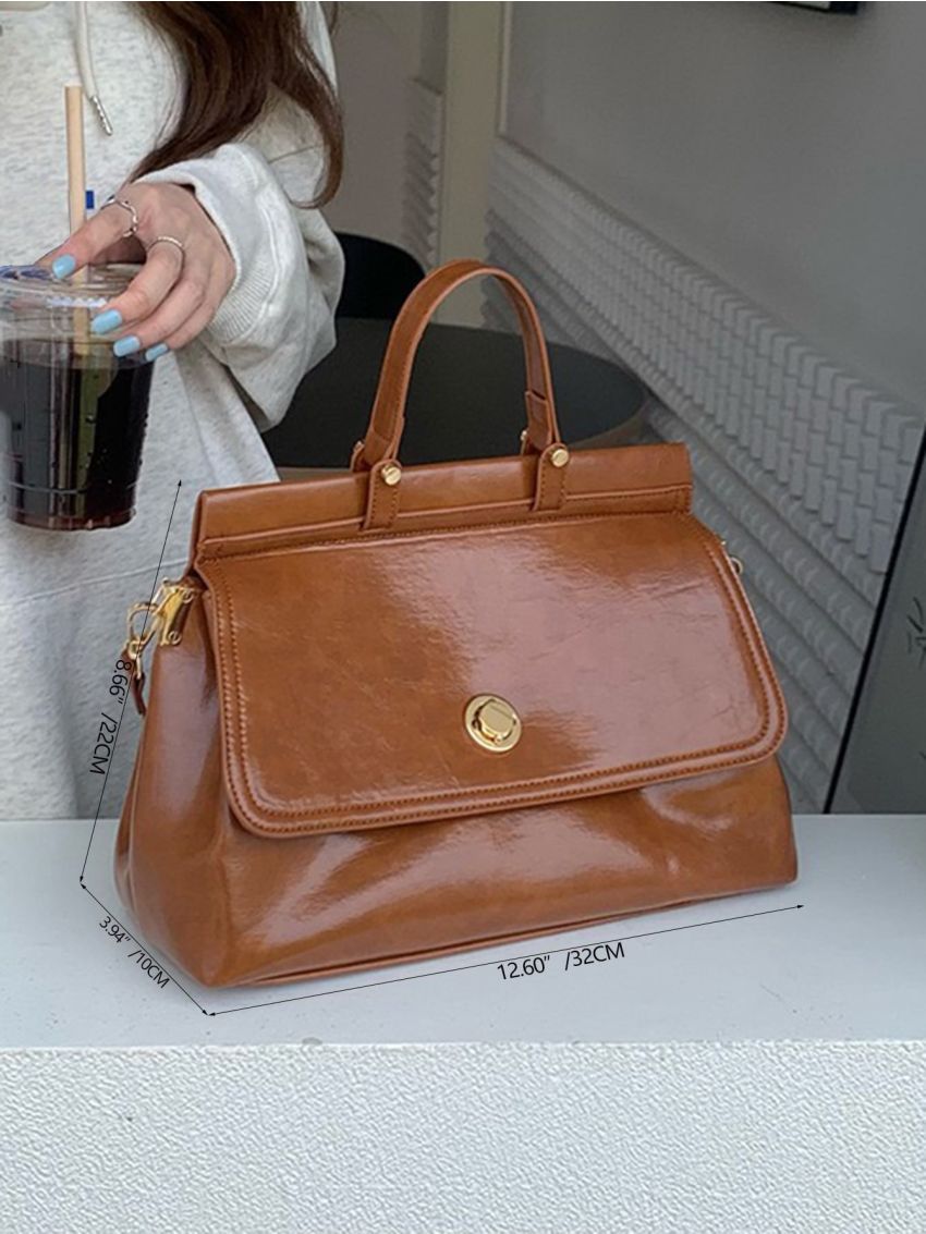 Metal Decor Flap Square Bag