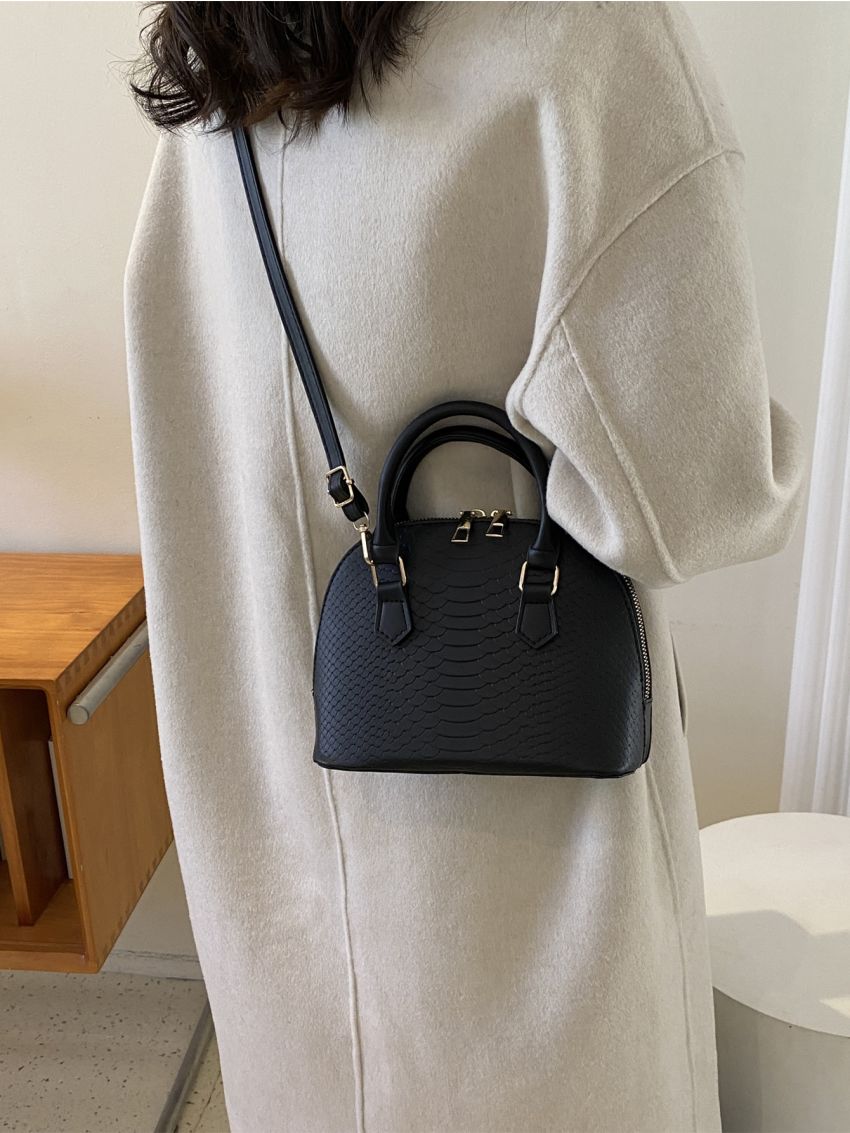 Mini Litchi Embossed Dome Bag