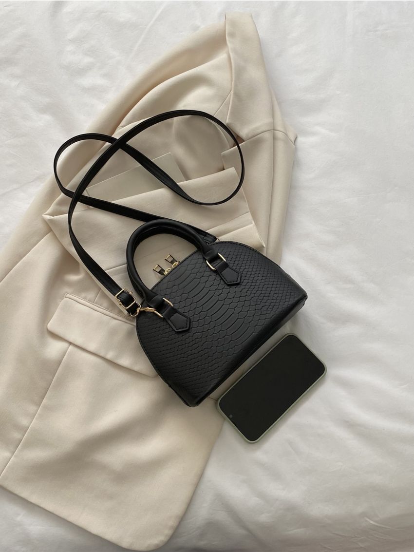 Mini Litchi Embossed Dome Bag