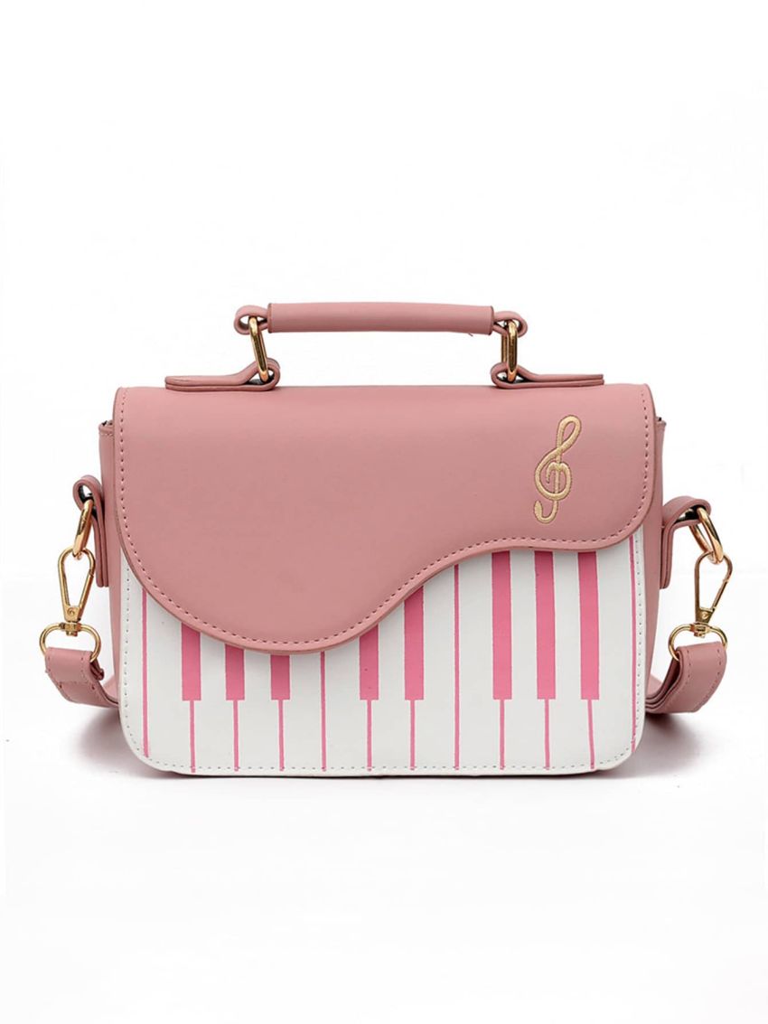 Striped Pattern Flap Square Bag