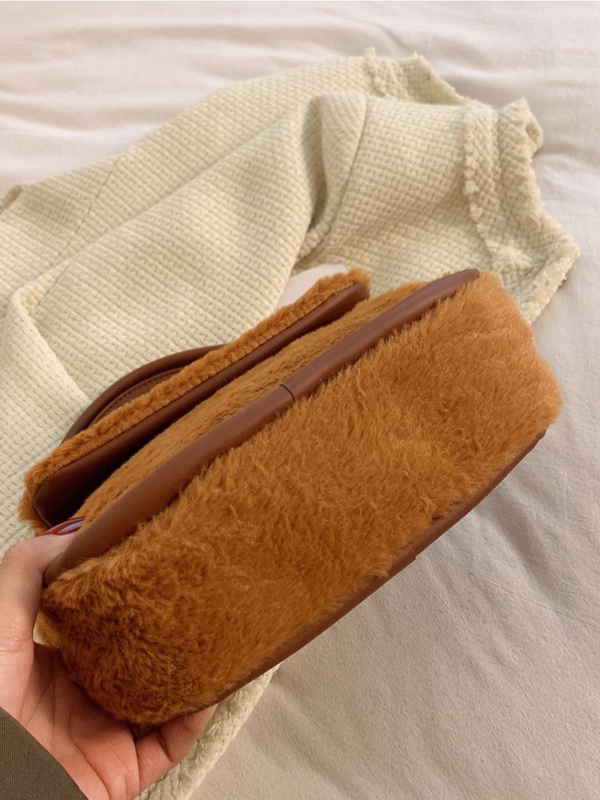 Minimalist Flap Flannelette Square Bag