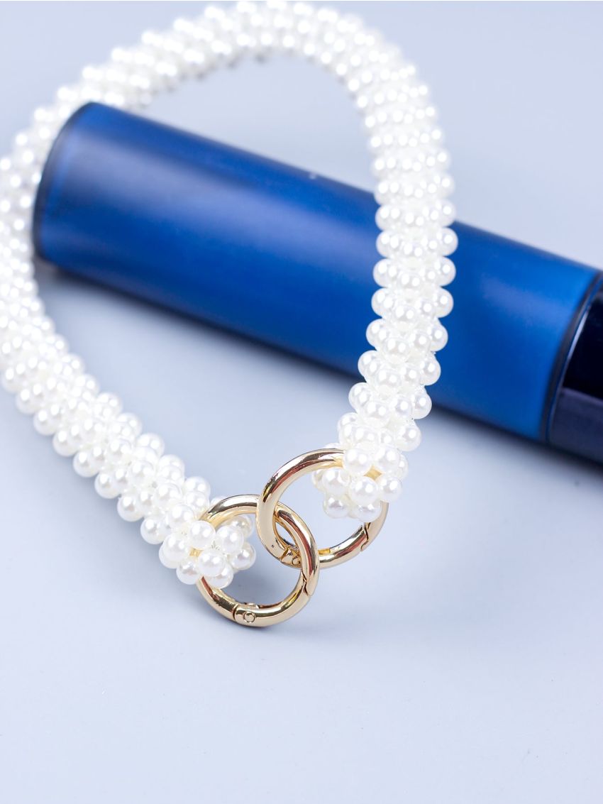 Faux Pearl Decor Bag Strap