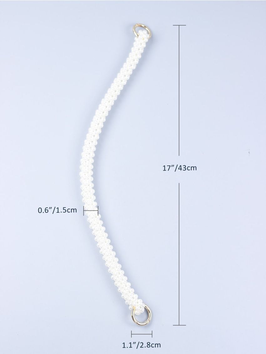 Faux Pearl Decor Bag Strap